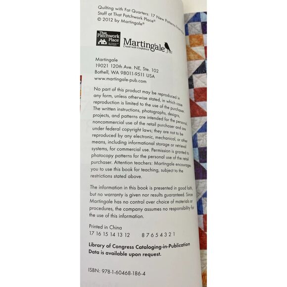 Quilting with Fat Quarters : 17 New Patterns from the Staff at That Patchwork... - Picture 3 of 15